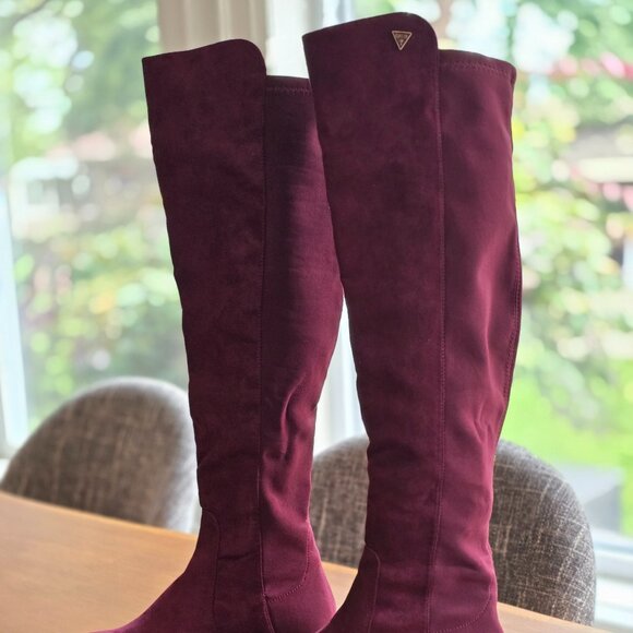 Women's Guess Knee High Dark Red Boots - Picture 6 of 6